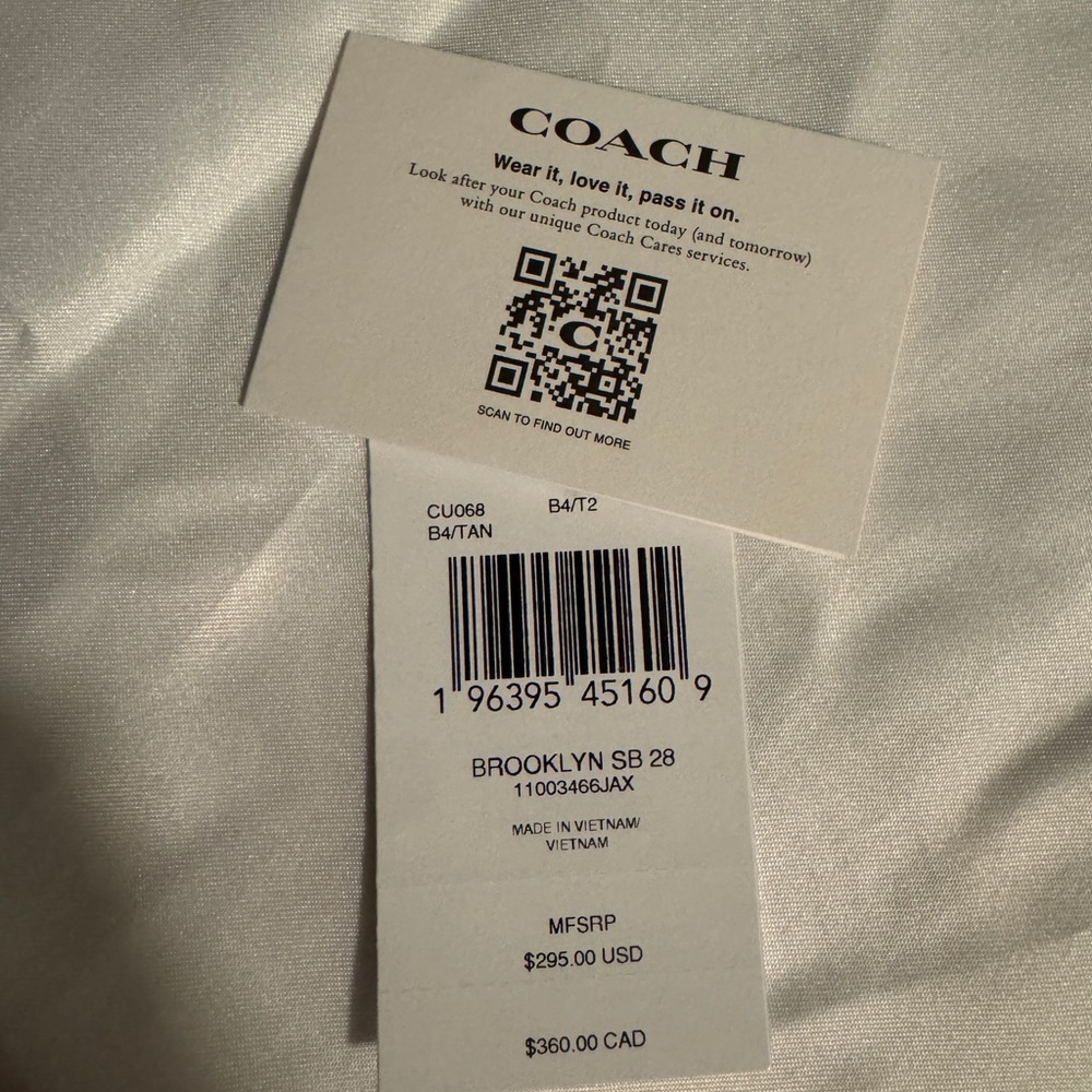 **SOLD** Coach Brooklyn 28 Tan - Picture 4 of 5